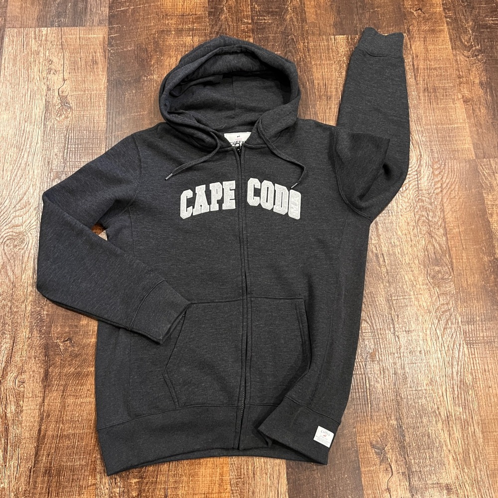 Cuffy's Cape Cod Womens XL Full Zip Hoodie Charcoal Gray Fleece Sweatshirt MA